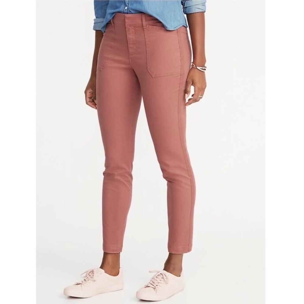 Old Navy Pixie Ankle Pants NWT Dusty Rose Pink Size 10 Stretch Cotton